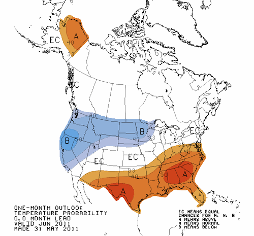 Temperature Outlook June 2011