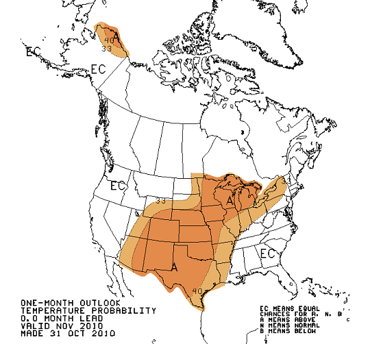 Temperature Outlook Nov 2010