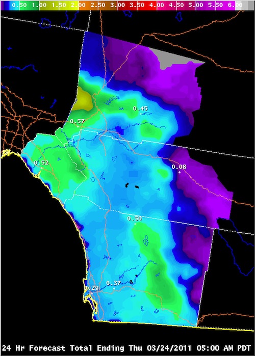 Precipitation Forecast March 24th