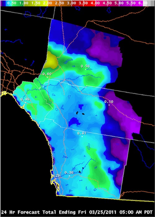 Precipitation Forecast March 25th