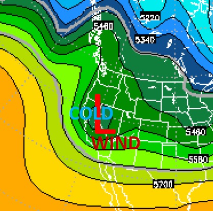 Weather pattern Monday and Tuesday