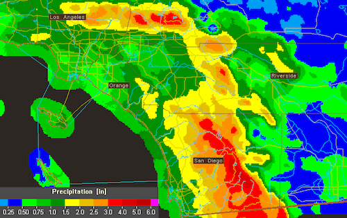 Southern California Precipitation, February 18th-20th, 2011