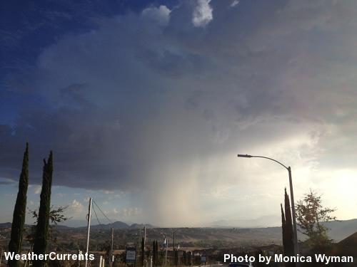 Morning thunderstorm east of Temecula